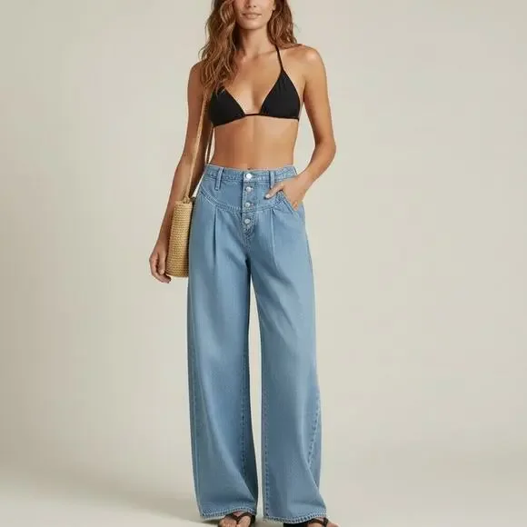 Madewell Super Wide-Leg Jeans Lockland Wash Size 27 - Picture 11 of 12